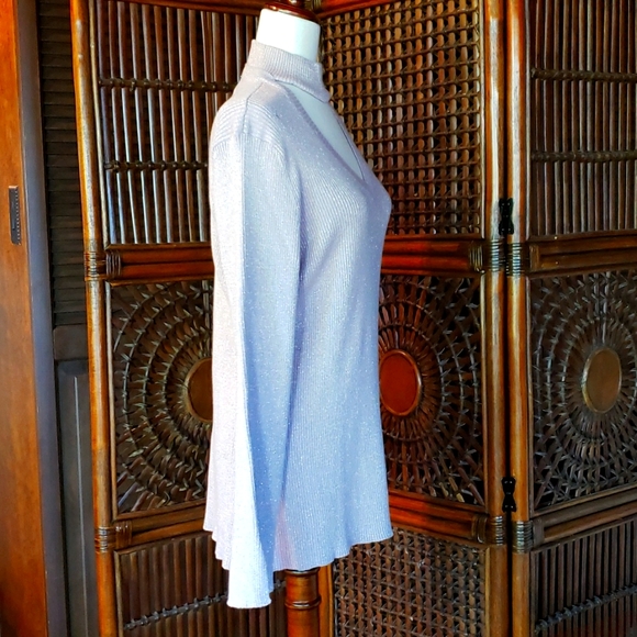 DG2 by Diane Gilman - Sweater - Sparkly Mauve Silver Metallic Threads - 1X - NWT - Picture 4 of 16